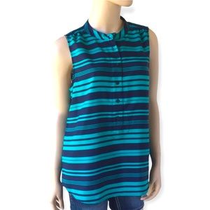 🌸J. Crew🌸 Sleeveless Top Striped Size 10 Navy Blue